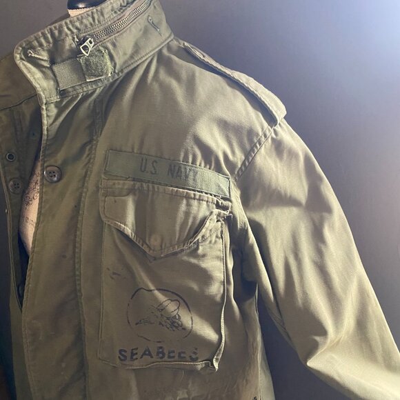 US Navy Seabees Man's M-65 Cold Weather Field Jacket - Picture 6 of 13